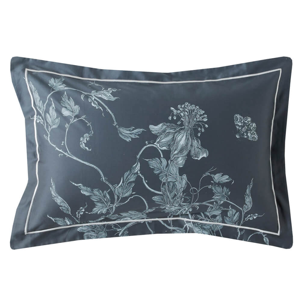 Timorous Beasties Tendril Spill Navy Oxford Pillowcase Set